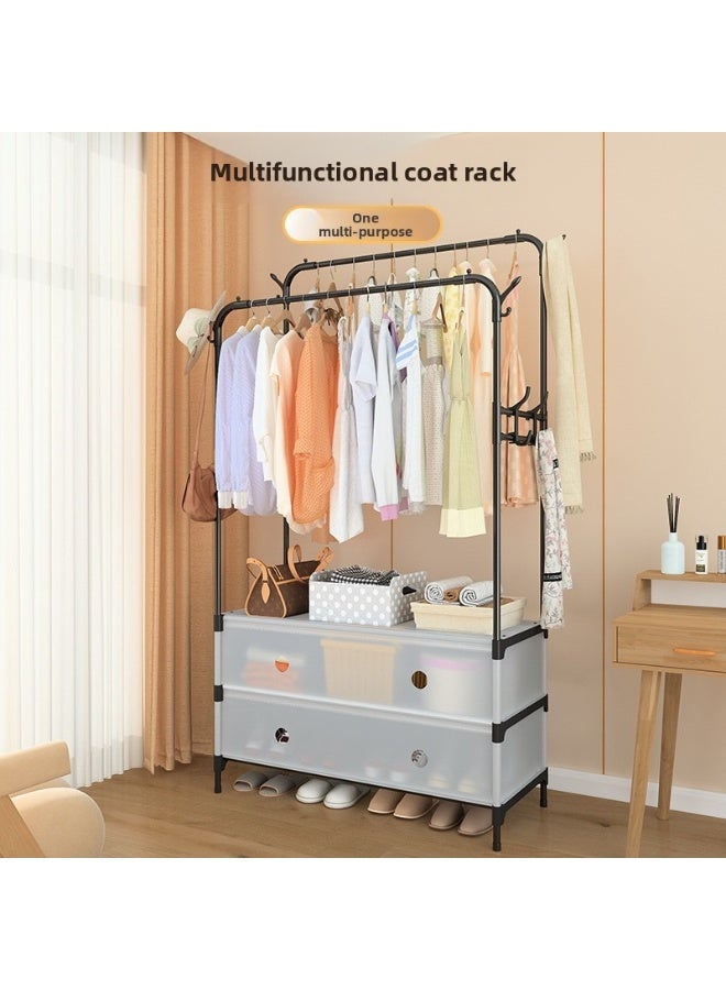 Happy Home Double Clothes Rack with Storage Shelves 83×28×175 cm – Sturdy and Modern Stand for Hanging Clothes, Coats, Dresses, Scarves, and Bags with Bottom Shelves for Shoes and Accessories, Practical Design Ideal for Organizing Bedrooms, Small Rooms, Hallways, or Apartments, Maximizing Space and Keeping Everything Neat-Black - Image 4
